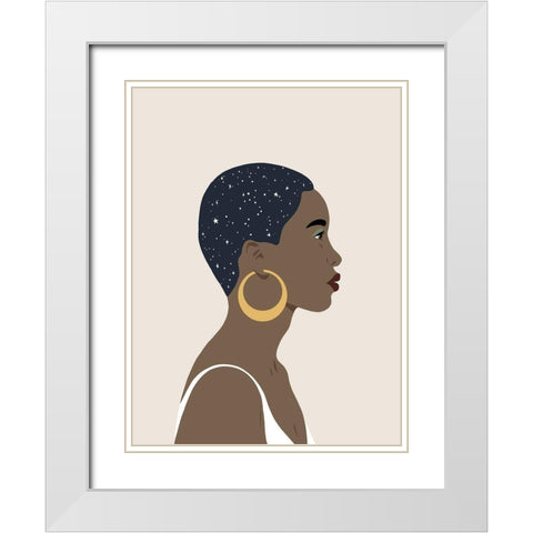 Heavenly Hair IV White Modern Wood Framed Art Print with Double Matting by Warren, Annie