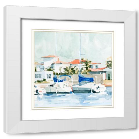 Beach Town Summer II White Modern Wood Framed Art Print with Double Matting by Caroline, Emma