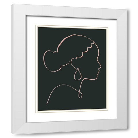 Minimal Cameo I White Modern Wood Framed Art Print with Double Matting by Barnes, Victoria