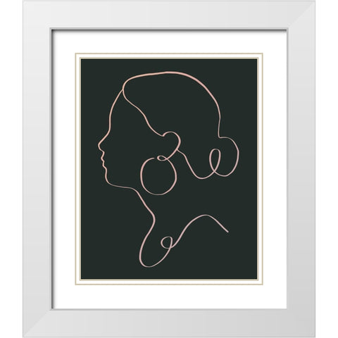 Minimal Cameo II White Modern Wood Framed Art Print with Double Matting by Barnes, Victoria