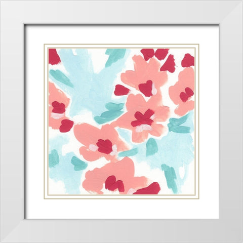 Cherry Blossom Pop II White Modern Wood Framed Art Print with Double Matting by Vess, June Erica
