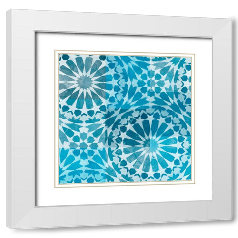 Blue My Mind II White Modern Wood Framed Art Print with Double Matting by Saunders, Alonzo