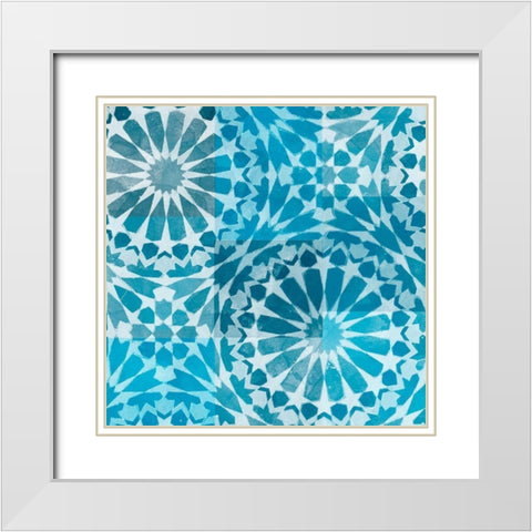 Blue My Mind II White Modern Wood Framed Art Print with Double Matting by Saunders, Alonzo