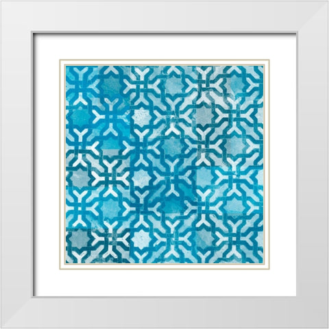 Blue My Mind III White Modern Wood Framed Art Print with Double Matting by Saunders, Alonzo