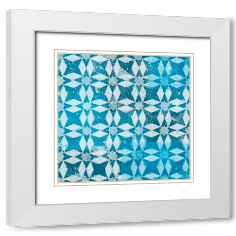 Blue My Mind IV White Modern Wood Framed Art Print with Double Matting by Saunders, Alonzo