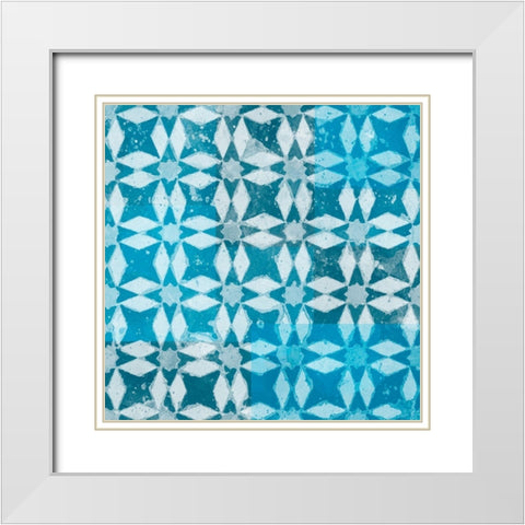 Blue My Mind IV White Modern Wood Framed Art Print with Double Matting by Saunders, Alonzo