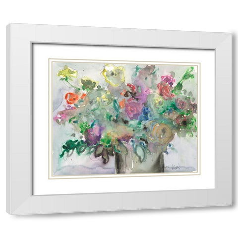 The Mixed Water Garden II White Modern Wood Framed Art Print with Double Matting by Dixon, Samuel