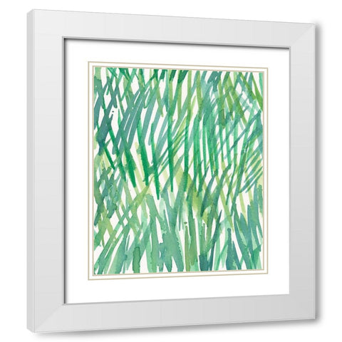 Just Grass I White Modern Wood Framed Art Print with Double Matting by Dixon, Samuel