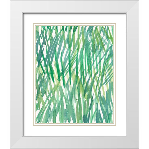 Just Grass I White Modern Wood Framed Art Print with Double Matting by Dixon, Samuel