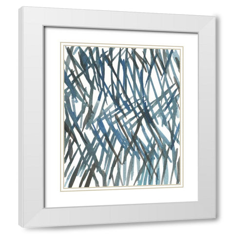 Blue Grass I White Modern Wood Framed Art Print with Double Matting by Dixon, Samuel