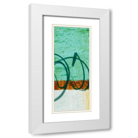 Flowing Along I White Modern Wood Framed Art Print with Double Matting by Saunders, Alonzo