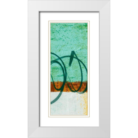 Flowing Along I White Modern Wood Framed Art Print with Double Matting by Saunders, Alonzo
