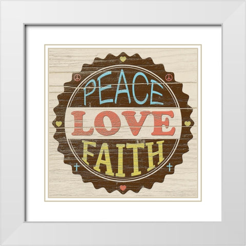 Seal of Love White Modern Wood Framed Art Print with Double Matting by Saunders, Alonzo