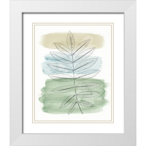 Spring Branch II White Modern Wood Framed Art Print with Double Matting by Saunders, Alonzo