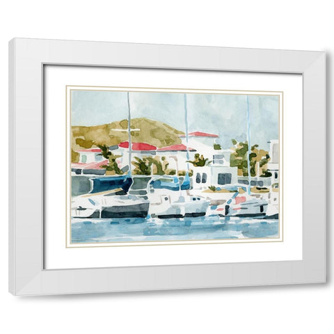 Vintage Vacation I White Modern Wood Framed Art Print with Double Matting by Caroline, Emma