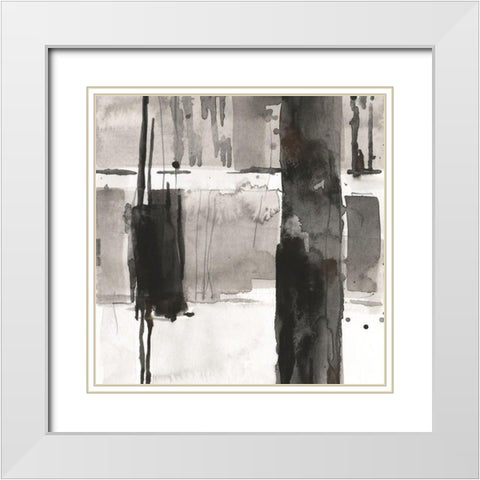 Double Row Piling I White Modern Wood Framed Art Print with Double Matting by Dixon, Samuel