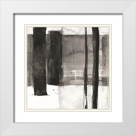 Double Row Piling II White Modern Wood Framed Art Print with Double Matting by Dixon, Samuel