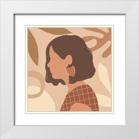 Fruit Earring IV White Modern Wood Framed Art Print with Double Matting by Barnes, Victoria