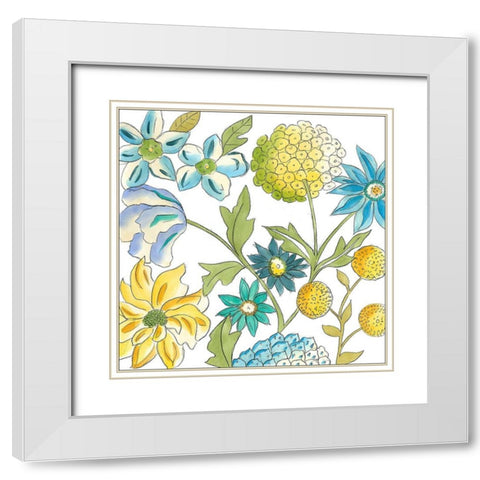 Bouquet Garden IV White Modern Wood Framed Art Print with Double Matting by Zarris, Chariklia