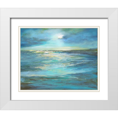 Moonlight Reef White Modern Wood Framed Art Print with Double Matting by Finch, Sheila