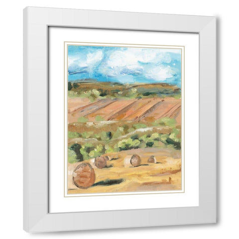 Hay Bales I White Modern Wood Framed Art Print with Double Matting by Wang, Melissa