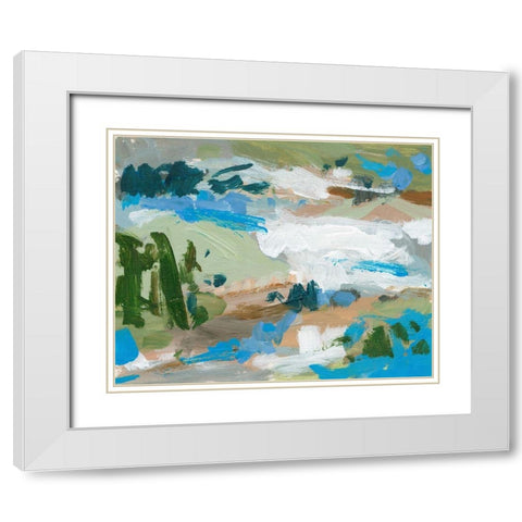 Mountain River I White Modern Wood Framed Art Print with Double Matting by Wang, Melissa