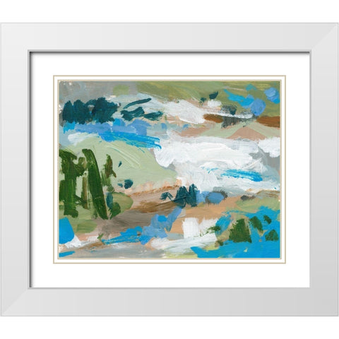 Mountain River I White Modern Wood Framed Art Print with Double Matting by Wang, Melissa