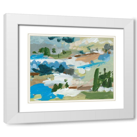 Mountain River II White Modern Wood Framed Art Print with Double Matting by Wang, Melissa