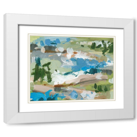 Mountain River III White Modern Wood Framed Art Print with Double Matting by Wang, Melissa