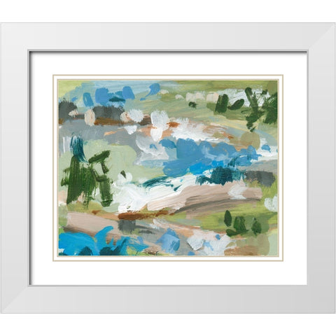 Mountain River III White Modern Wood Framed Art Print with Double Matting by Wang, Melissa
