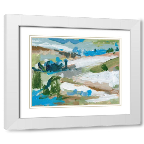 Mountain River IV White Modern Wood Framed Art Print with Double Matting by Wang, Melissa