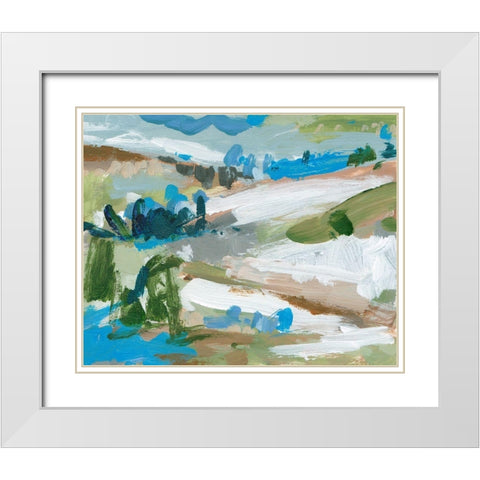 Mountain River IV White Modern Wood Framed Art Print with Double Matting by Wang, Melissa