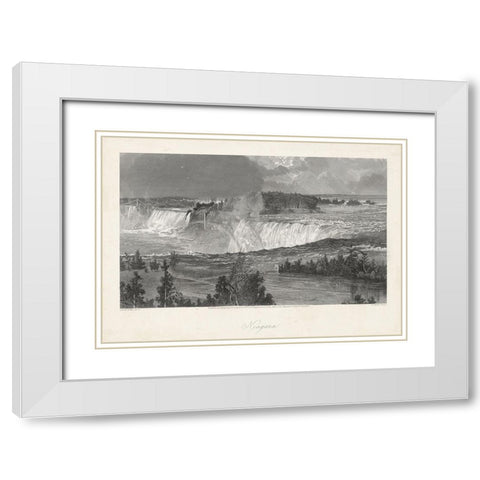 Niagara White Modern Wood Framed Art Print with Double Matting by Bryant, William Cullen