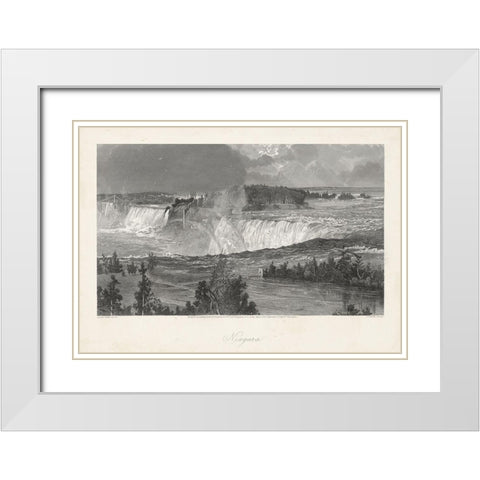 Niagara White Modern Wood Framed Art Print with Double Matting by Bryant, William Cullen