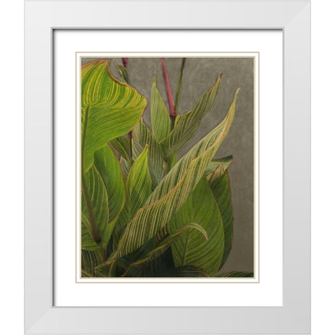 Non-Embellished Dramatic Leaves II White Modern Wood Framed Art Print with Double Matting by Zarris, Charliklia