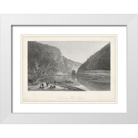 Delaware Water Gap White Modern Wood Framed Art Print with Double Matting by Bryant, William Cullen