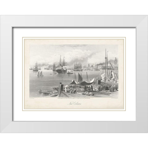 New Orleans White Modern Wood Framed Art Print with Double Matting by Bryant, William Cullen