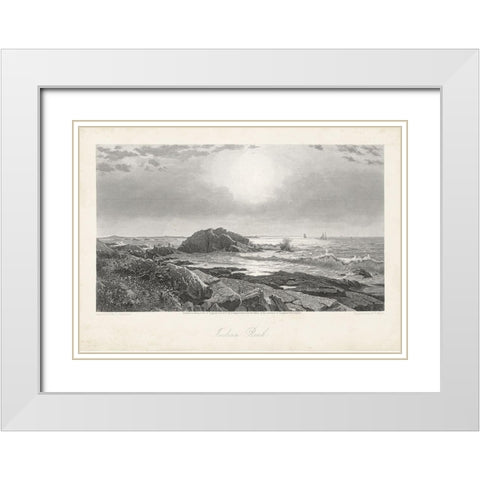 Indian Rock White Modern Wood Framed Art Print with Double Matting by Bryant, William Cullen