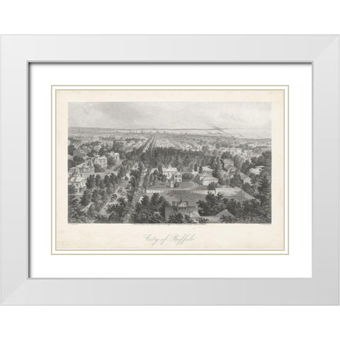 City of Buffalo White Modern Wood Framed Art Print with Double Matting by Bryant, William Cullen
