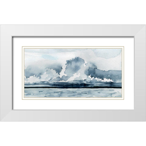Passing Rain Storm II White Modern Wood Framed Art Print with Double Matting by Caroline, Emma