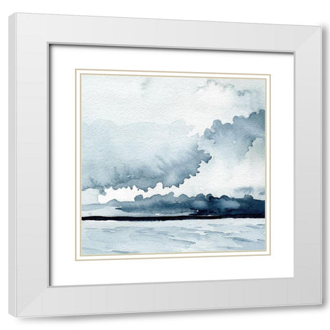 Passing Rain Storm IV White Modern Wood Framed Art Print with Double Matting by Caroline, Emma