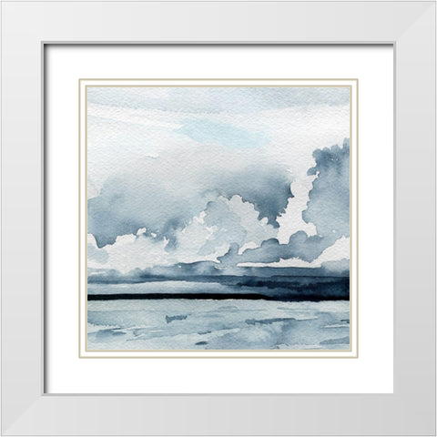Passing Rain Storm V White Modern Wood Framed Art Print with Double Matting by Caroline, Emma