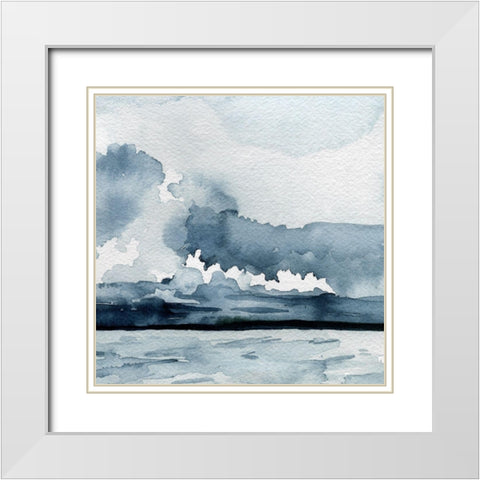 Passing Rain Storm VI White Modern Wood Framed Art Print with Double Matting by Caroline, Emma