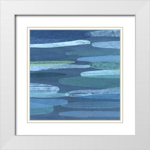 Overlapping Hues II White Modern Wood Framed Art Print with Double Matting by Meagher, Megan