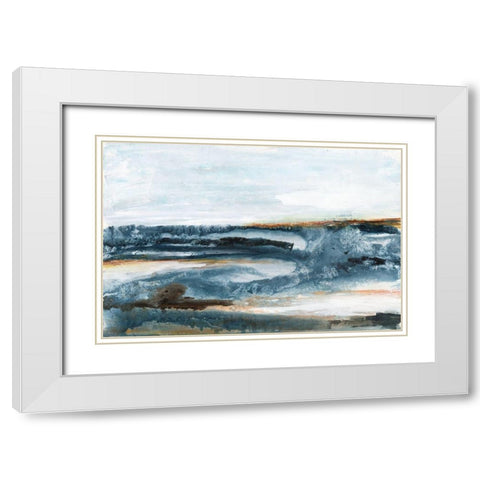Ocean Blues I White Modern Wood Framed Art Print with Double Matting by Bramma, Lila