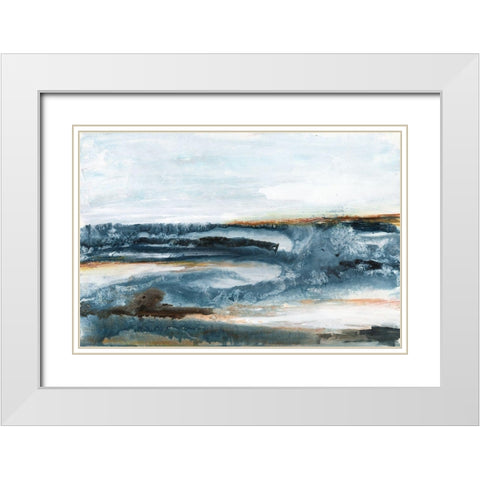 Ocean Blues I White Modern Wood Framed Art Print with Double Matting by Bramma, Lila