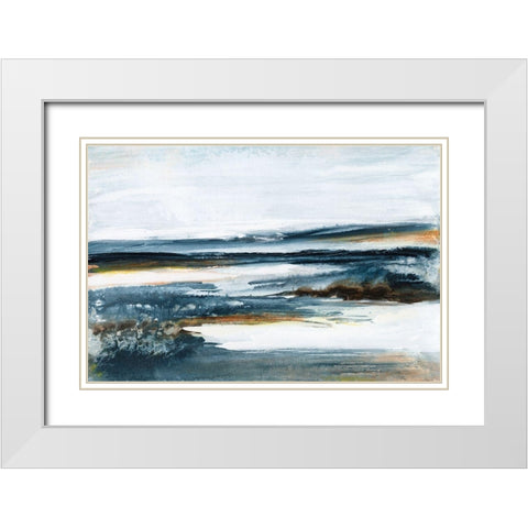 Ocean Blues II White Modern Wood Framed Art Print with Double Matting by Bramma, Lila
