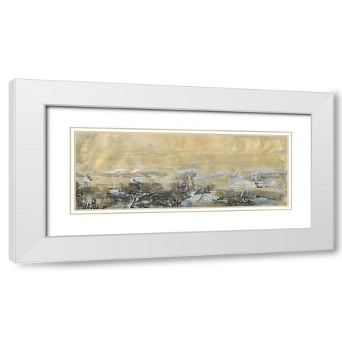 Gold Horizon II White Modern Wood Framed Art Print with Double Matting by Bramma, Lila