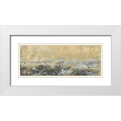 Gold Horizon II White Modern Wood Framed Art Print with Double Matting by Bramma, Lila