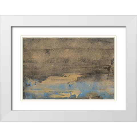 Bronze and Blue I White Modern Wood Framed Art Print with Double Matting by Bramma, Lila